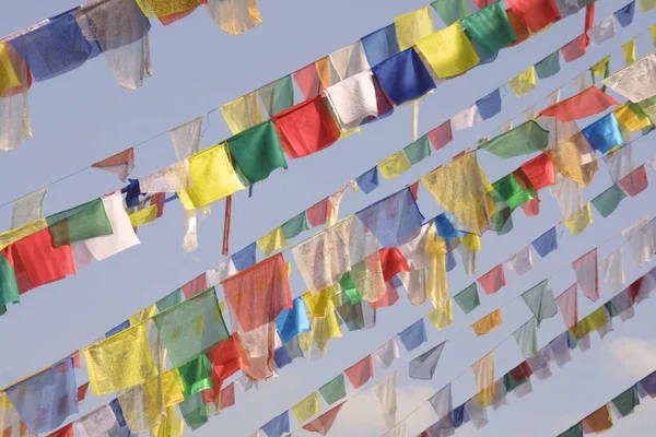 Bandiere Preghiera Colorate Nepal — Foto Stock