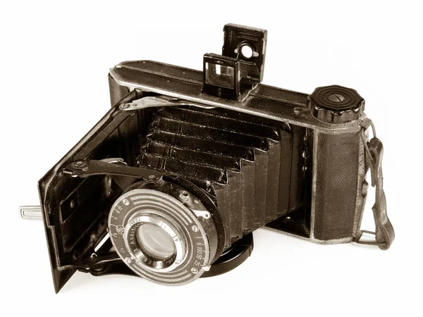 有波纹管的旧相机 — 图库照片