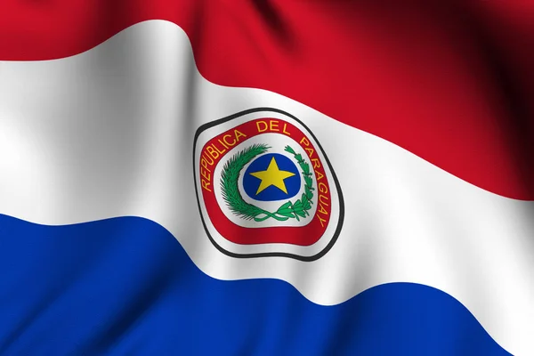 Vykreslená Paraguayská Vlajka Národní Vlajka — Stock fotografie