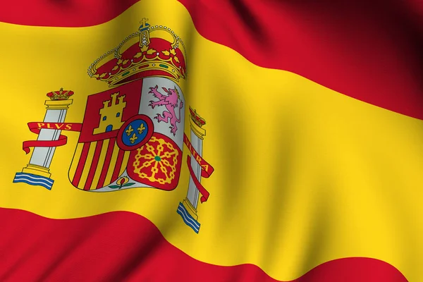 Gerenderte Spanische Flagge Nationalflagge — Stockfoto