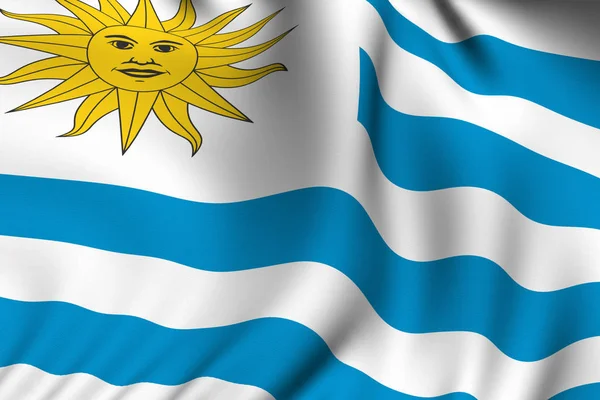 Rended Uruguayan Flag National Flag — стокове фото