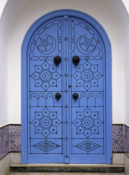 Dveře Sidi Bou Said Tunisko — Stock fotografie