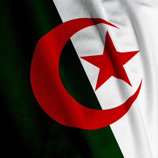 Bandiera Algerina Closeup Bandiera Nazionale — Foto Stock