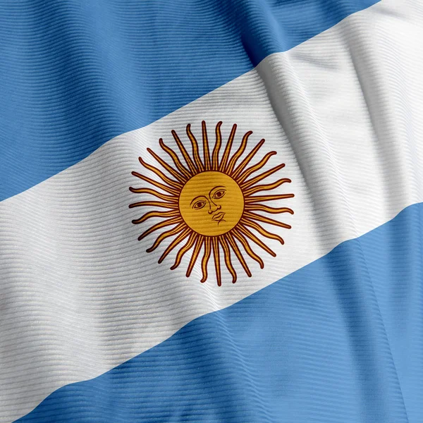 Argentinsk Flagga Närbild Nationell Flagga — Stockfoto