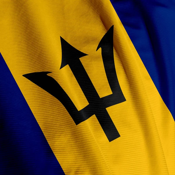 Barbadiorská Vlajka Closeup Národní Vlajka — Stock fotografie