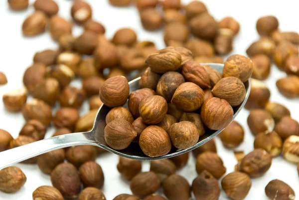 Sendok Hazelnut Dikecualikan — Stok Foto