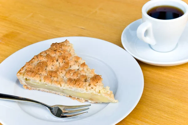 Apfelkuchen Mit Kaffee Mokka — Stockfoto