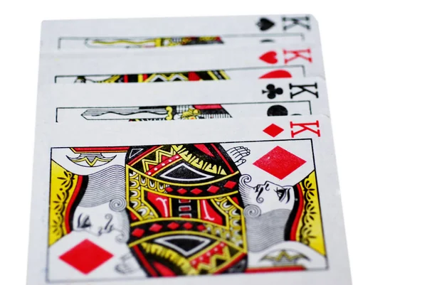 Jogando Cartas Closeup Fundo Poker — Fotografia de Stock