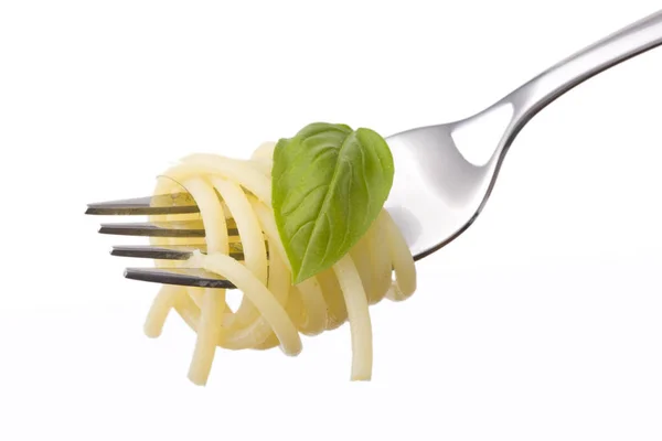 Spaghetti Een Vork — Stockfoto