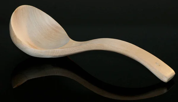 Ręcznie Rzeźbiona Drewniana Łyżka — Zdjęcie stockowe