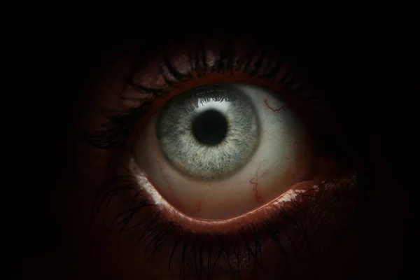 Lidské Oko Černýma Očima — Stock fotografie