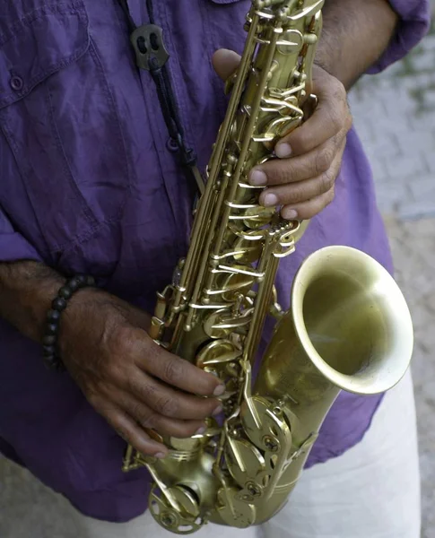 Instrumento Musical Saxofone Jazz — Fotografia de Stock