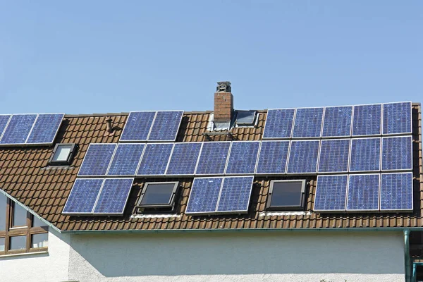Zonnecellen Klimaatbescherming Elektrische Energie — Stockfoto