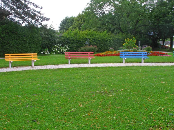 Bänk Parken — Stockfoto