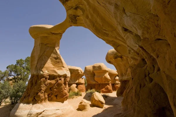 Metatbågen Den Mest Fotograferade Motivet Djävulens Trädgård Nära Escalante Utah — Stockfoto