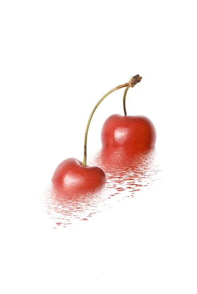 Fresh Ripe Cherry Berries Close — Stock Photo, Image