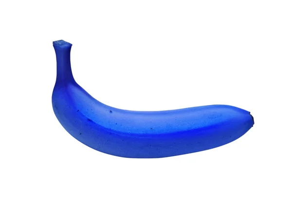 Blauwe Banaan Geïsoleerd Witte Achtergrond — Stockfoto