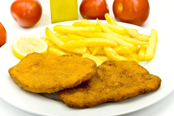 Schnitzel Sült Krumplival — Stock Fotó