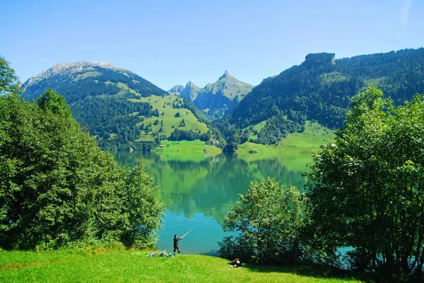 Pesca Sul Lago — Foto Stock