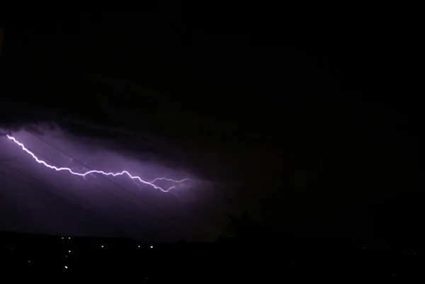 Relámpago Cielo Nocturno — Foto de Stock