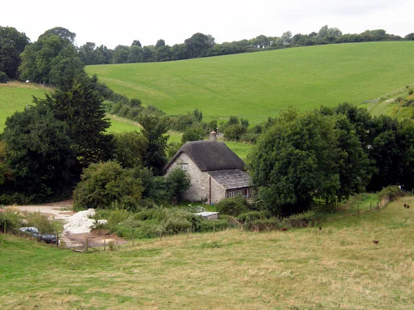 Denna Utsikt Över Dorset Landsbygden Togs Från Corfe Slott Murar — Stockfoto