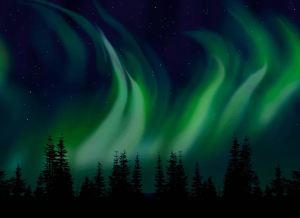 Aurora Boreal Polar Luzes Norte — Fotografia de Stock