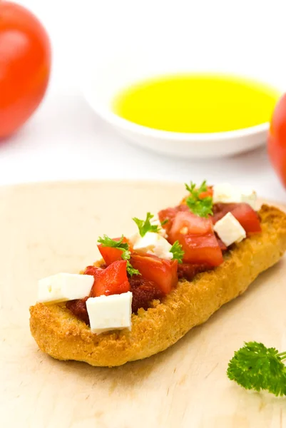 Svačinka Bruschetta Fast Food — Stock fotografie