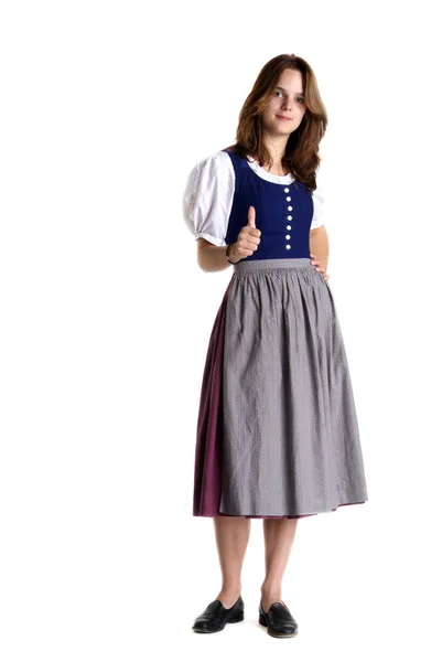 Porträt Einer Frau Dirndl — Stockfoto