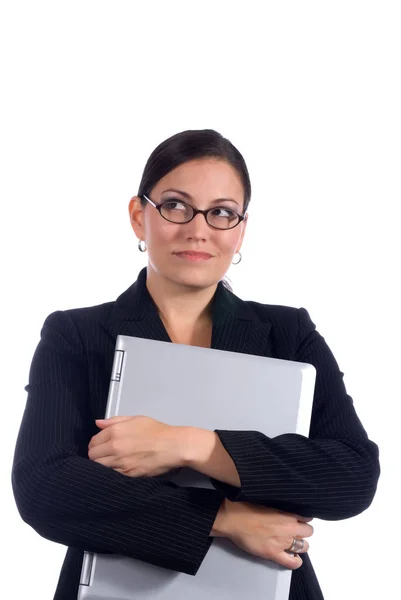 Женщина Бизнесмен Компьютером — стоковое фото