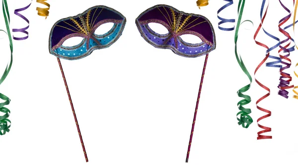 Carnaval Masker Geïsoleerd Wit — Stockfoto