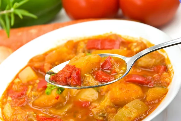 Deliciosa Sopa Verduras Casera — Foto de Stock