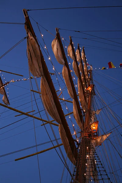 Vista Panorâmica Dos Detalhes Barco Vela — Fotografia de Stock