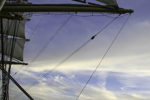 Vista Panorámica Los Detalles Del Barco Vela — Foto de Stock