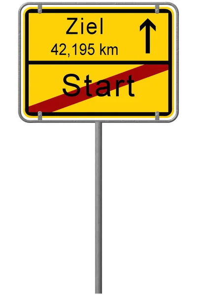 Road Sign Word Stop German English Language — Stock Photo, Image