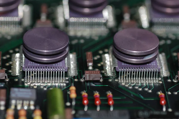 Microcircuitos Computador Fundo Eletrônico — Fotografia de Stock