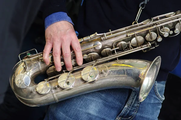 Instrumento Musical Saxofone Jazz — Fotografia de Stock