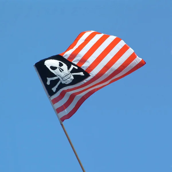 Piratflagga Kombination Med Oss Flagga — Stockfoto
