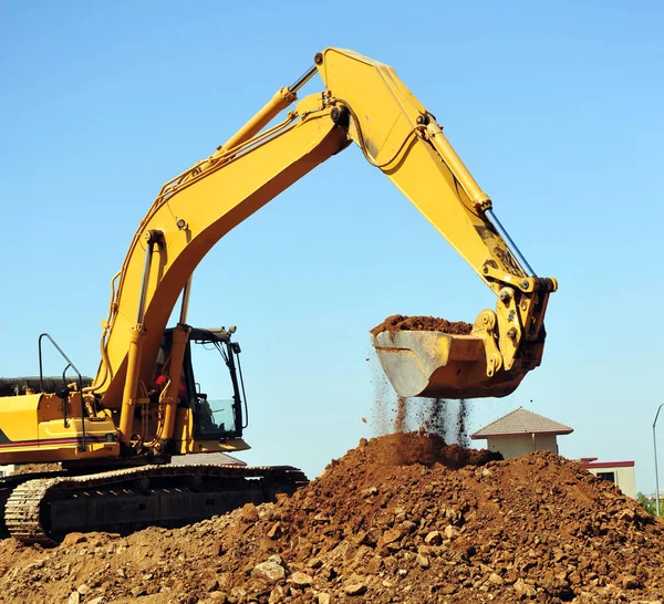 Graafmachine Het Veld — Stockfoto