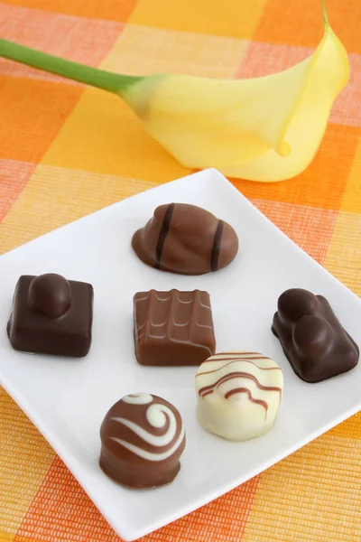 Вкусные Шоколадные Продукты — стоковое фото