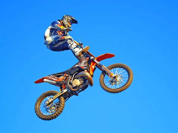 Motorcross Rijder Een Motorfiets — Stockfoto