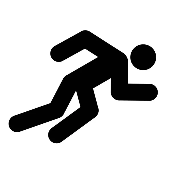 Logotipo Atletismo Silhueta Preta — Fotografia de Stock