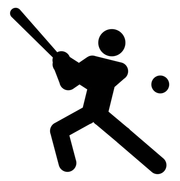 Logo Baseball Silueta Negra —  Fotos de Stock