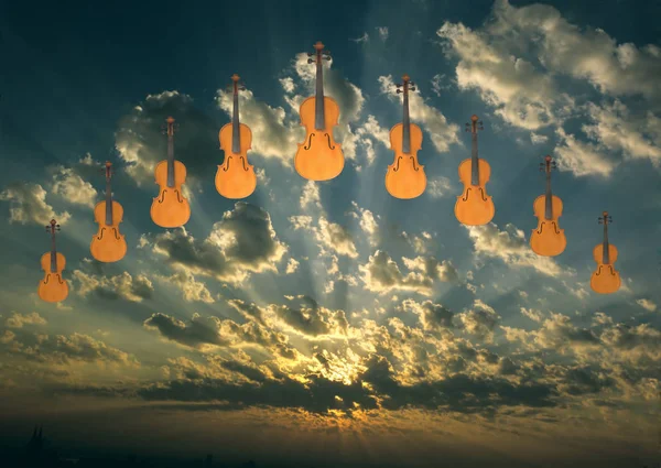 Cielo Lleno Violines — Foto de Stock
