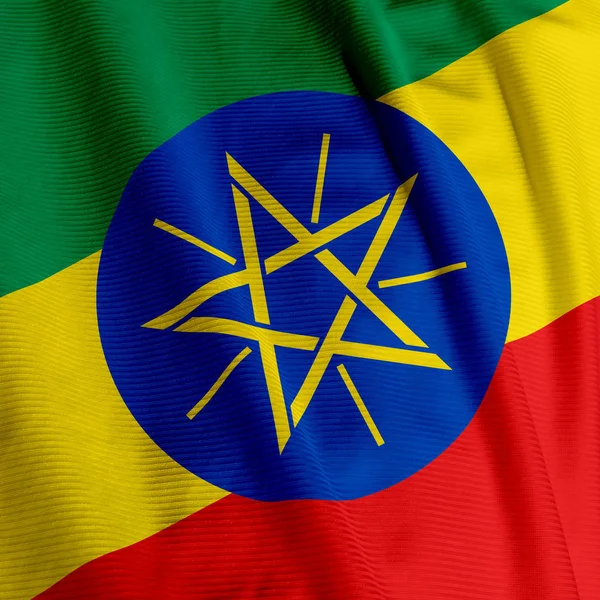 Drapeau Éthiopien Fermeture Patriotisme Drapeau National — Photo