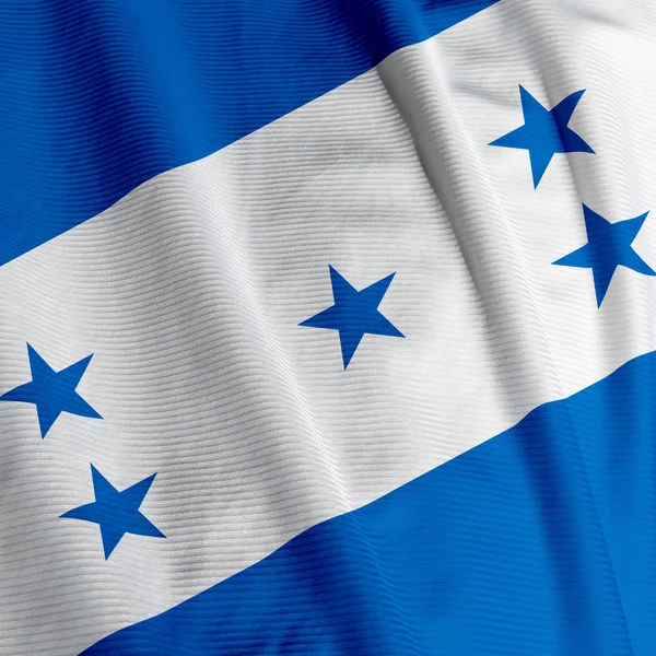 Bandiera Honduran Closeup Patriottismo Bandiera Sventolante — Foto Stock