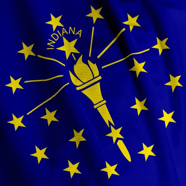 Indiana Flag Closeup Patriotismus Vlající Vlajka — Stock fotografie