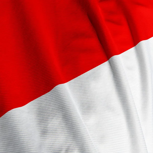 Großaufnahme Der Indonesischen Flagge Patriotismus Und Fahnenschwenken — Stockfoto