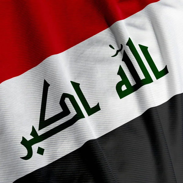 Iraqi Flag Closeup Patriotism Waving Flag — Stock Photo, Image