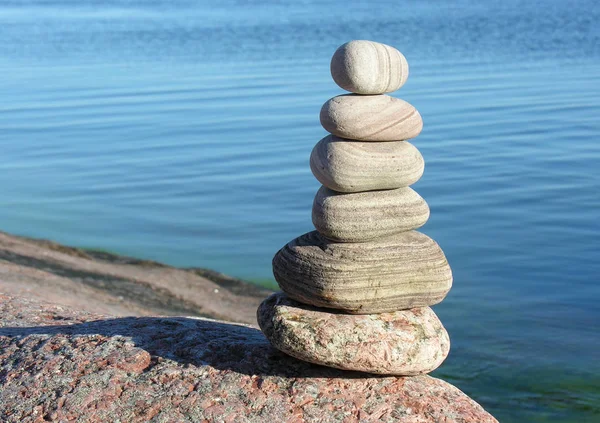 stack of stones on the beach