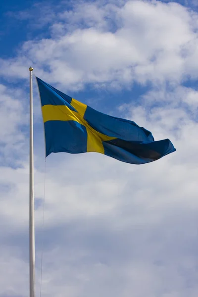 Bandera Sueca Patriotismo Bandera Onduladora — Foto de Stock